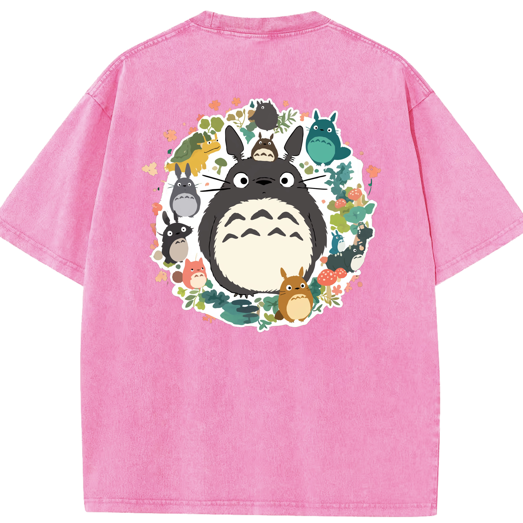 （画像用） となりのトトロ 草壁メイ 草壁サツキ My Neighbor Totoro Satsuki Kusakabe Mei Kusakabe 綿100% ヴィンテージ風 半袖Tシャツ（背面プリント）